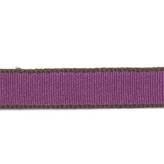 Ruban gros grain bordure géométriques 10 mm mauve
