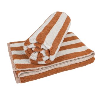 Lot de 2 draps de douche studio camel