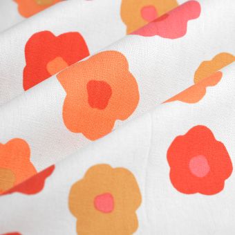 Tissu bachette bold flowers rouge 