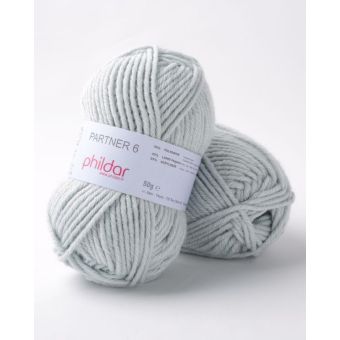 Pelote de fil à tricoter Partner 6 gris givre - Phildar