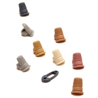 Lot de boutons dés à coudre et épingle à nourrice brun et gris