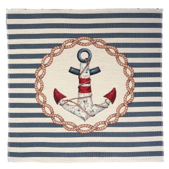Carré de tissu jacquard ancre