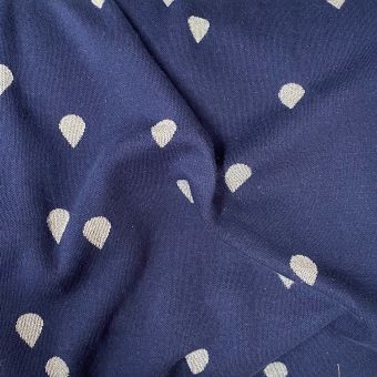 Tissu jacquard coton bio Drops bleu marine - Albstoffe