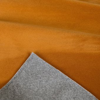 Tissu fausse fourrure court ocre