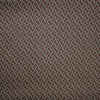 Maille jersey jacquard motif zig zag marron et gris