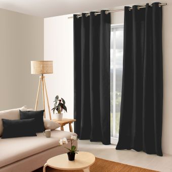 Rideau coloré en pur coton 8 œillets - 135 x 240 cm