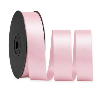 Ruban satin double face 25mm rose pale col123