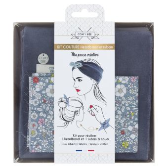 Kit couture headban et ruban à nouer gris
