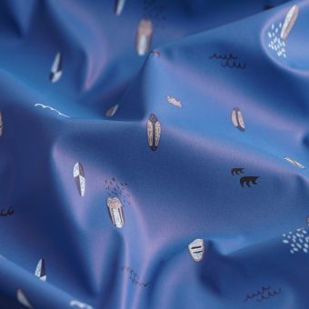 Tissu imperméable bleu surf