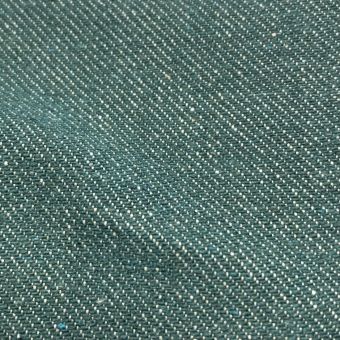 Toile denim polycoton bio recyclée vert - Origine France