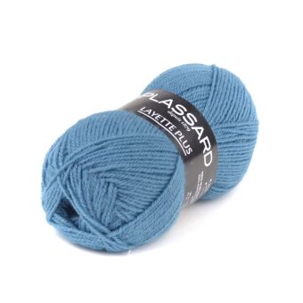 Pelote de fil à tricoter Layette Plus bleu moyen - Plassard