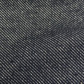 Toile denim polycoton bio recyclée noir - Origine France