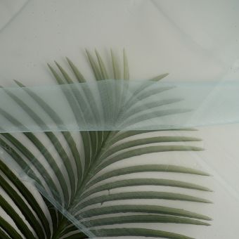 Tissu organza lisse uni bleu