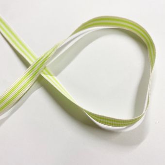 Galon gros grain rayé vert 10 mm