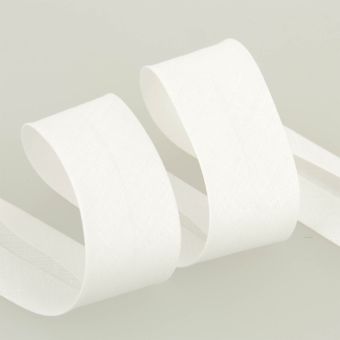 Biais replié 40 mm blanc