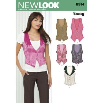 Patron New Look 6914 - gilet doublé