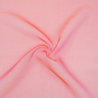 Tissu mousseline de soie changeante rose orange - Origine France