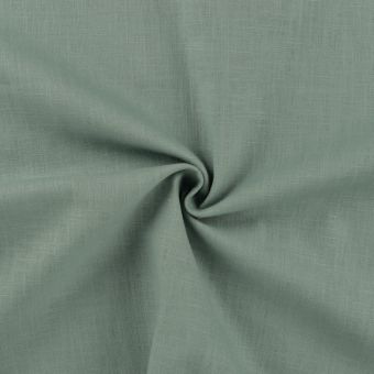Toile lin unie gris vert Livino