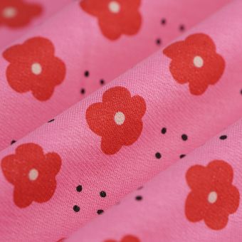 Tissu molleton Poppy rouge rose