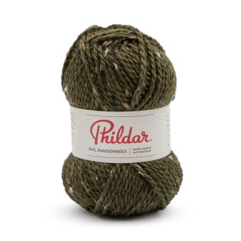 Pelote de fil à tricoter Randonnées kaki foncé - Phildar