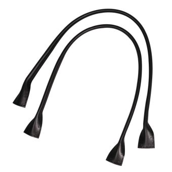 Anses de sacoche en cuir synthétique, 50,5x2,5cm, 1paire, noir