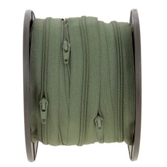 Fermeture spirale avec curseur n°5 - Au mètre Kaki