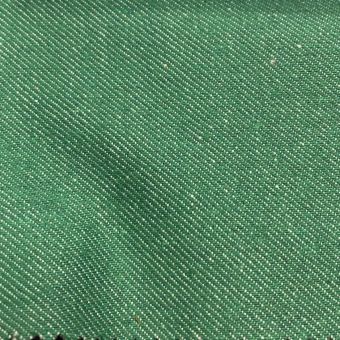 Toile denim polycoton bio recyclée lourd vert - Origine France