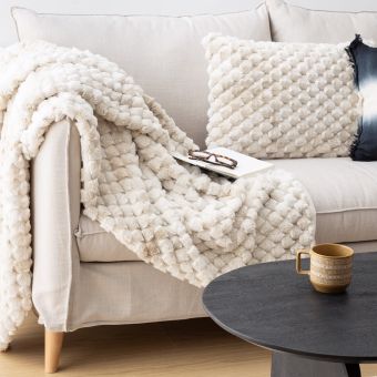 Plaid fausse fourrure Inuit effet tie and dye - 120 x 160 cm