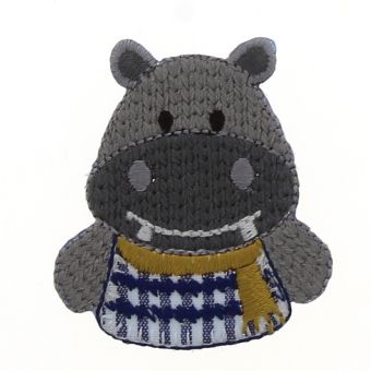 Écusson thermocollant hippopotame mignon