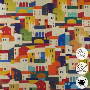 Toile outdoor Vernazza orange déperlante Teflon®