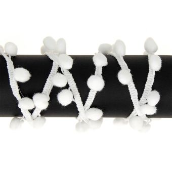 Galon pompons blanc 10 mm