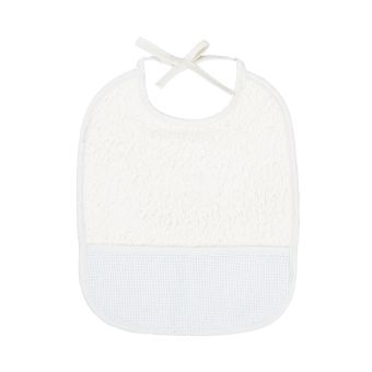 Bavoir à broder 3 mois éponge blanc