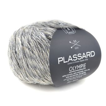Pelote de fil à tricoter Olympie gris clair 160m - Plassard