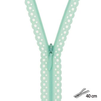Fermeture dentelle géométrique n°3 - 40 cm Vert