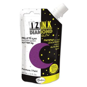 Peinture textile 3D Izink diamond glow phospho violet 60ml