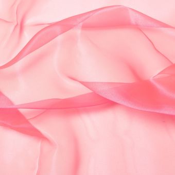 Tissu organza irisé rose fluo