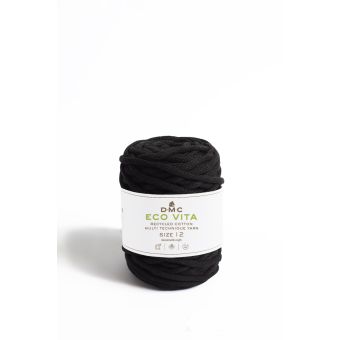 Pelote de fil Eco Vita 12 - coton recyclé noir col n°2