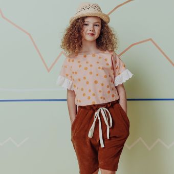 Patron Burda 9303 Tops, Tunique & T-shirts fille à manches intégrées volantées - de 6 à 11 ans