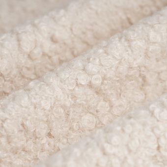 Tissu lainage polyester bouclette écru