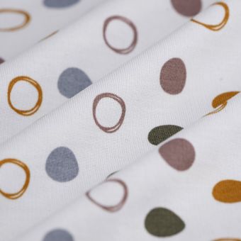 Tissu french terry bulle multicolore blanc