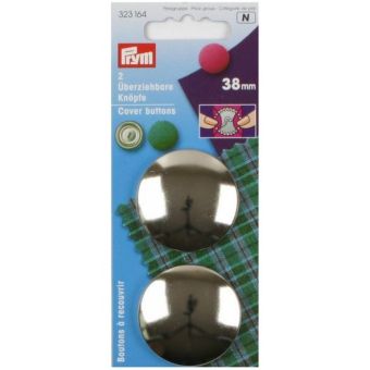 Boutons à recouvrir, 38mm, argenté