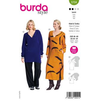 Patron De Couture Butterick B6455 – Tunique Femme, Tailles L-XXL (42-50), Notice Allemande