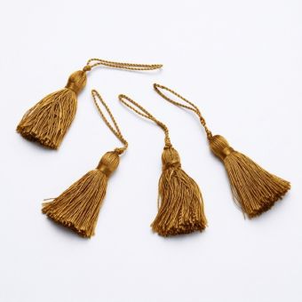 Lot de 4 pompons floche or cartonette
