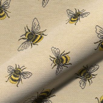 Tissu jacquard gobelin premium beige grosses abeilles