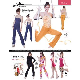 Patron Jalie 2916 unitard à bretelles spaghetti pour enfant et adulte