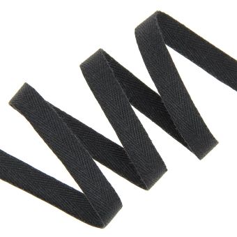 Ruban sergé chevron 10mm noir