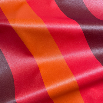 Tissu jacquard enduit déperlant Joritz Rouge rayures