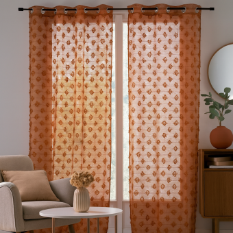 Voilage Etupes terracota 140 x 260 cm