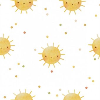 Tissu Minky lisse Petit Soleil Heureux, coupon 1m x laize (150cm)