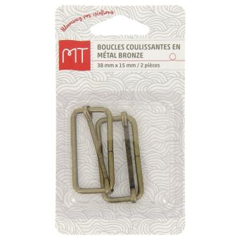 Boucle à coulisse en métal 40mm bronze x1